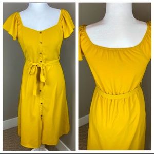 Montreau Mustard Yellow Button Down Dress